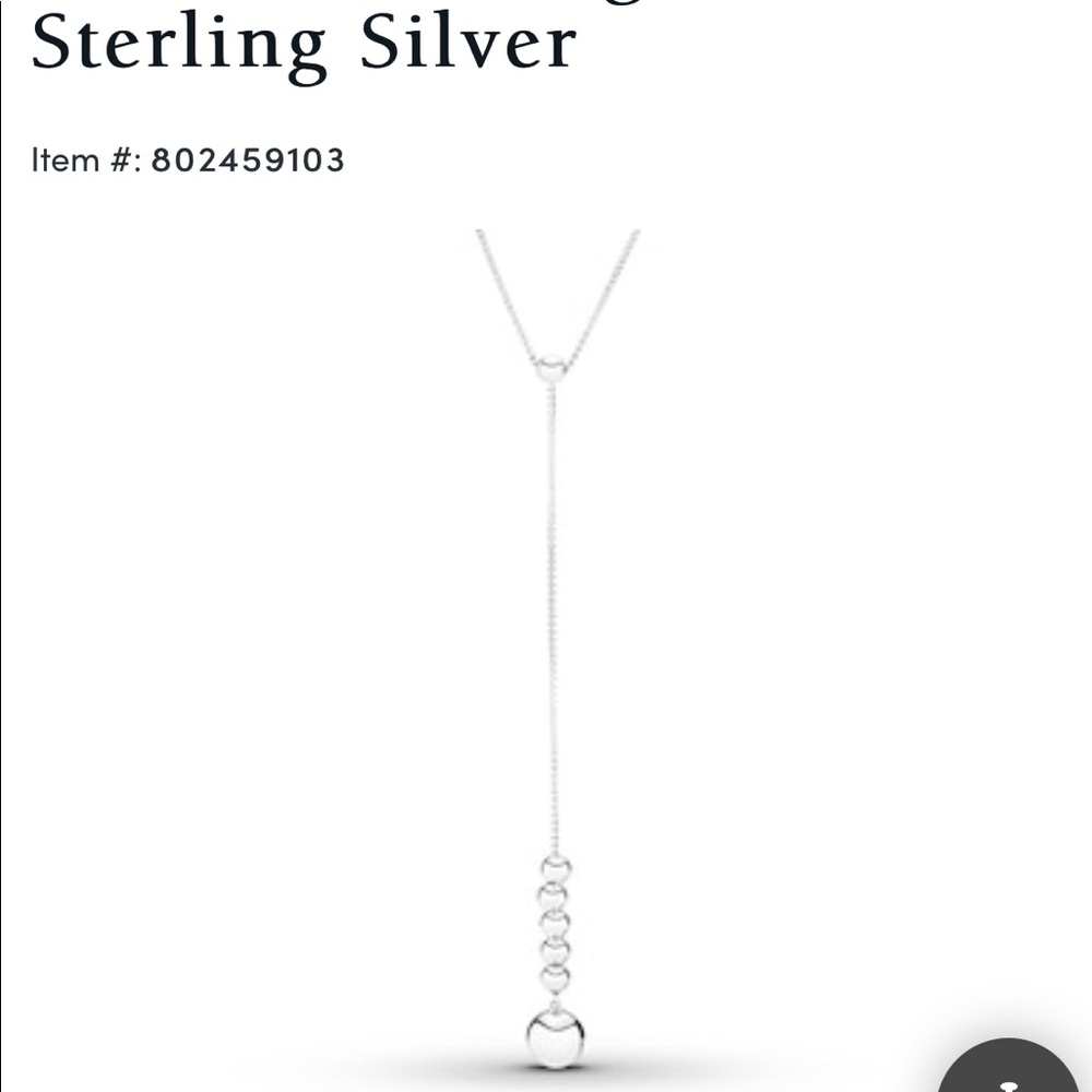 Pandora 27.6 silver drop necklace